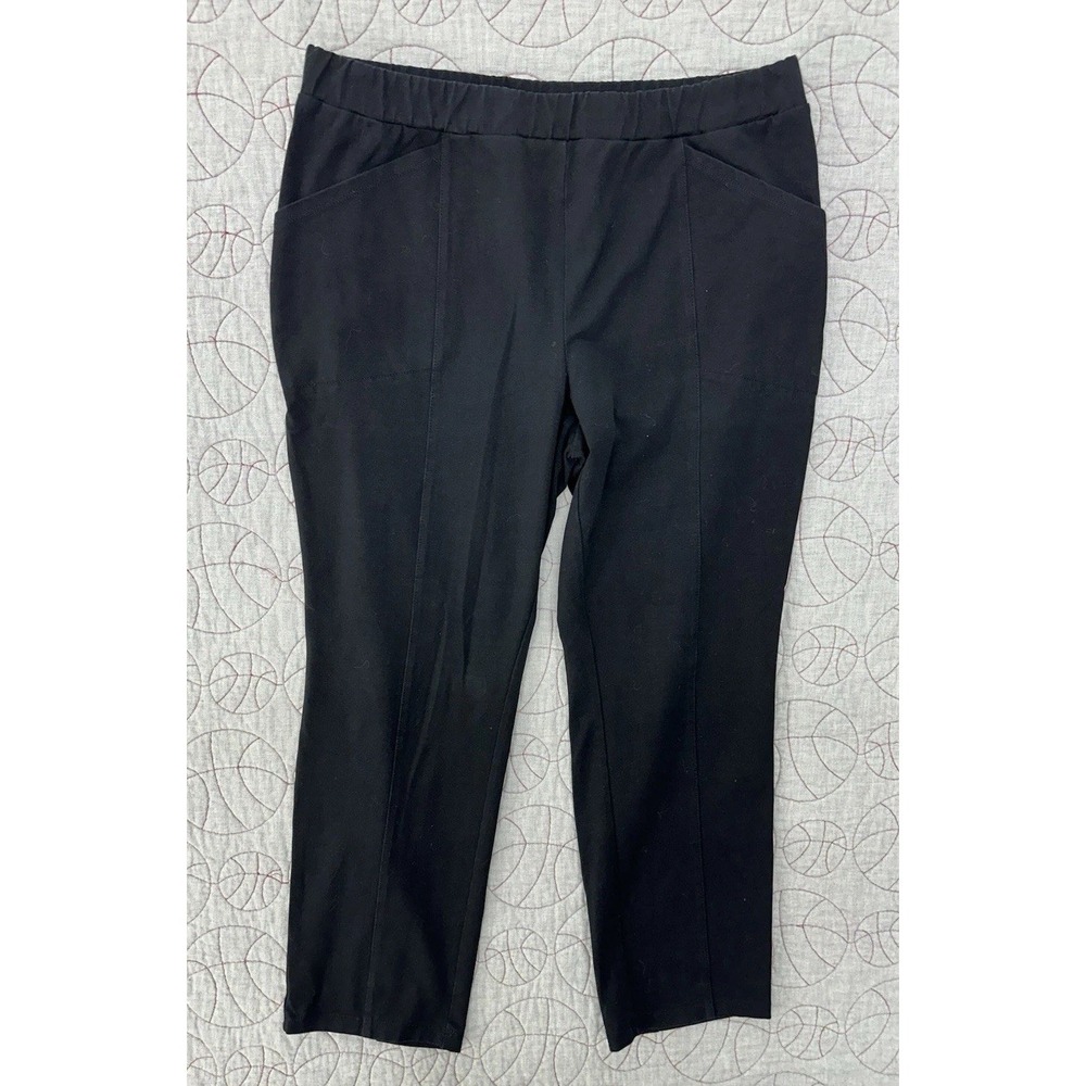 Susan Graver Slim Leg Pants Black‎ Stretch Pull On / Women's Large Petite